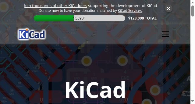 Screenshot of kicad.org