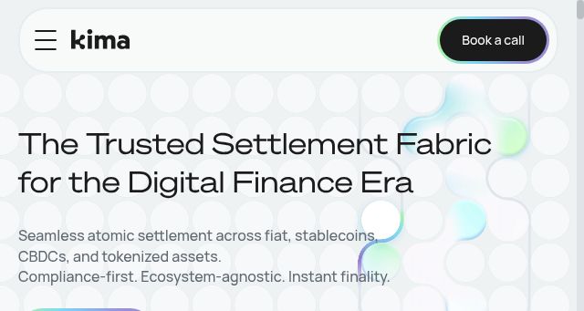 Screenshot of kima.finance