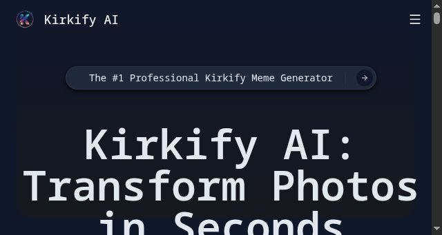 Screenshot of kirkify-ai.net