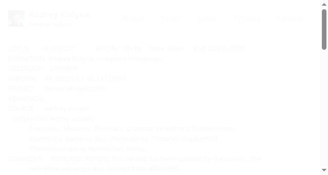 Screenshot of kislyuk.com