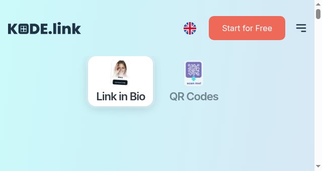 Screenshot of kode.link