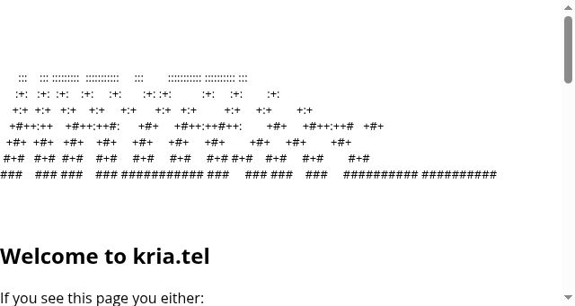 Screenshot of kria.tel