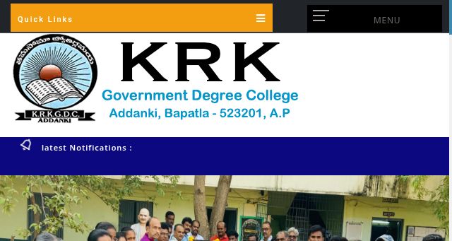 Screenshot of krkgdcaddanki.ac.in