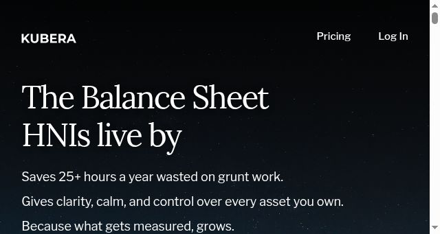 Screenshot of kubera.com