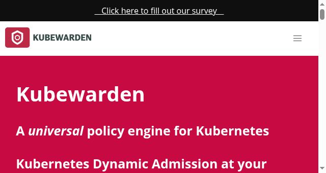 Screenshot of kubewarden.io