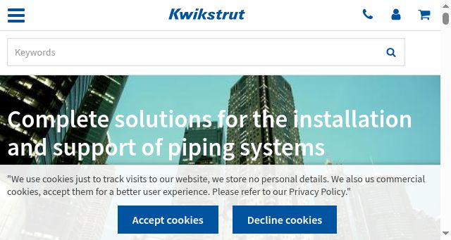 Screenshot of kwikstrut.com