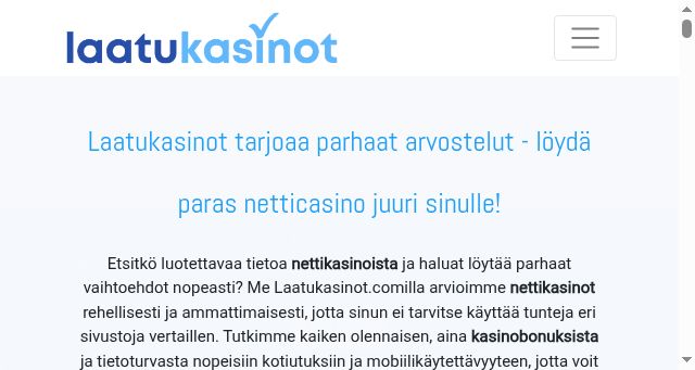 Screenshot of laatukasinot.com