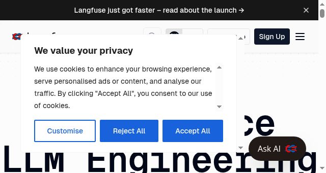 Screenshot of langfuse.com