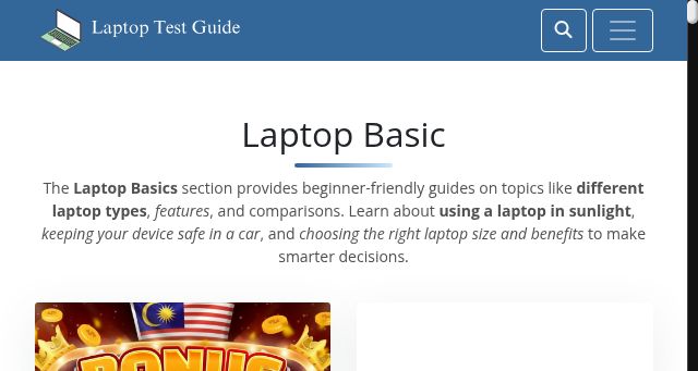 Screenshot of laptoptestguide.com