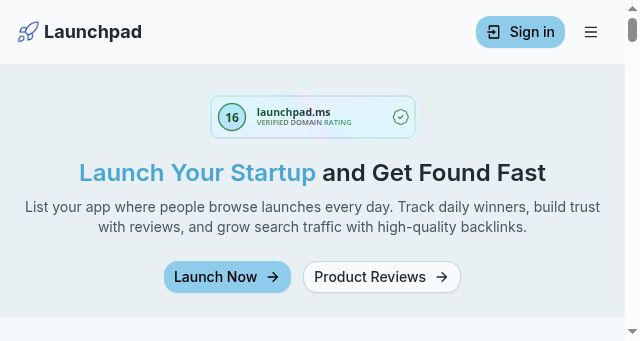 Screenshot of launchpad.ms