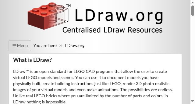 Screenshot of ldraw.org