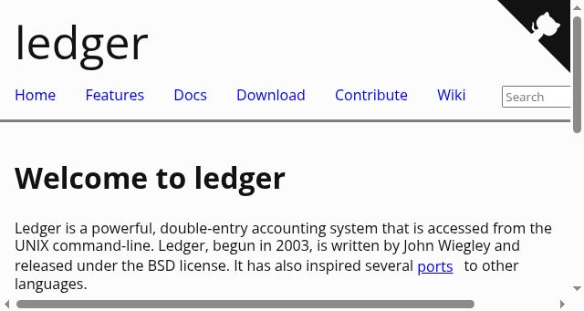 Screenshot of ledger-cli.org