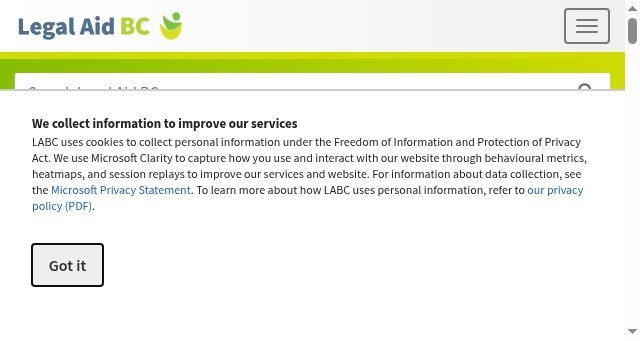 Screenshot of legalaid.bc.ca