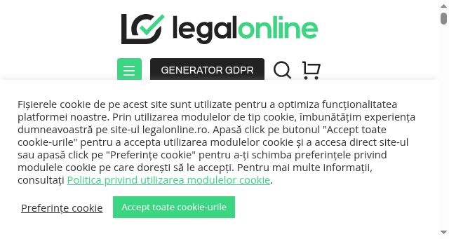 Screenshot of legalonline.ro
