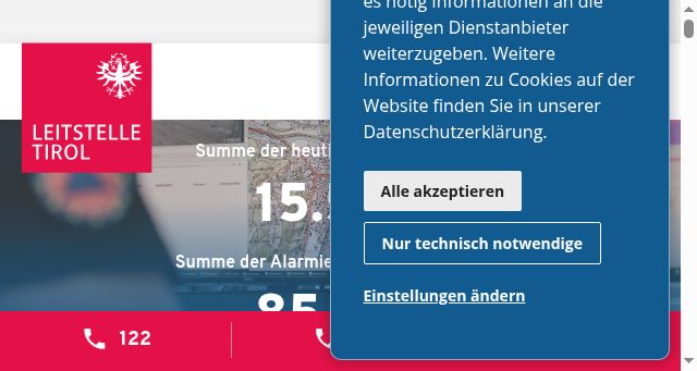 Screenshot of leitstelle.tirol