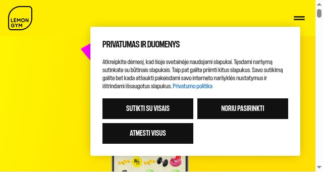 Screenshot of lemongym.lt