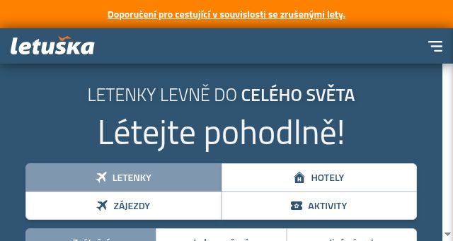 Screenshot of letuska.cz
