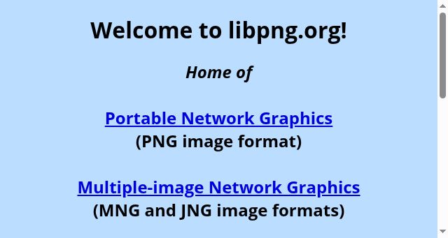 Screenshot of libpng.org