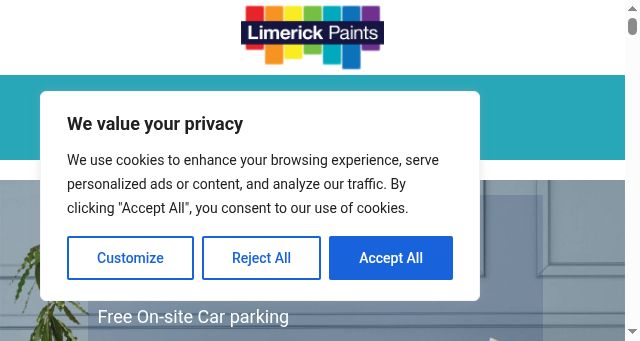 Screenshot of limerickpaints.ie