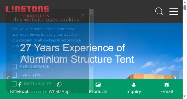 Screenshot of lingtongtent.com