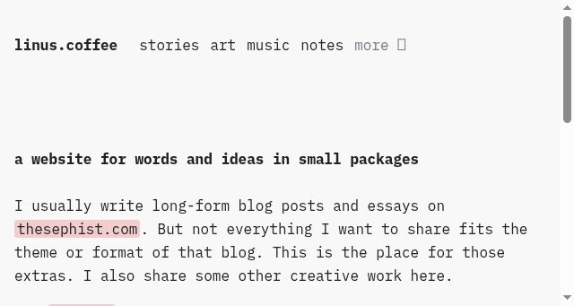 Screenshot of linus.coffee