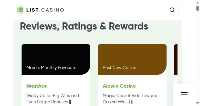 Screenshot of list.casino