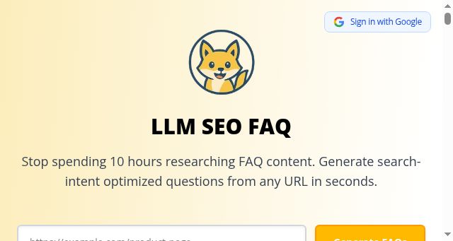 Screenshot of llmseofaq.com