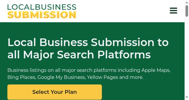 Screenshot of localbusinesssubmission.com