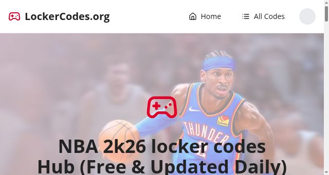 Screenshot of lockercodes.org