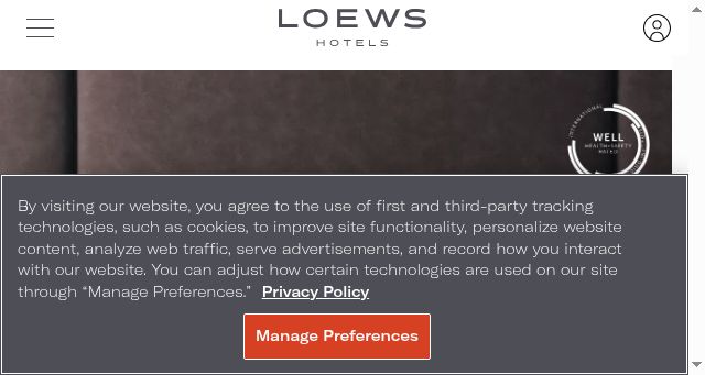Screenshot of loewshotels.com