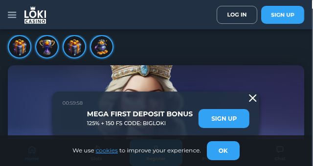 Screenshot of lokicasino.com