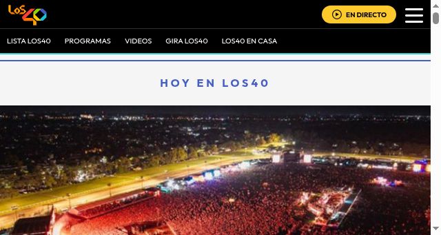 Screenshot of los40.com.ar