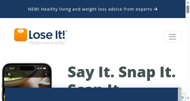 Screenshot of loseit.com