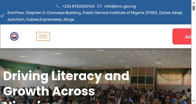 Screenshot of lrcn.gov.ng