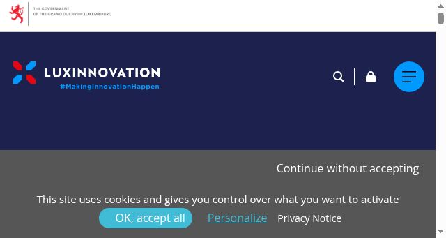 Screenshot of luxinnovation.lu