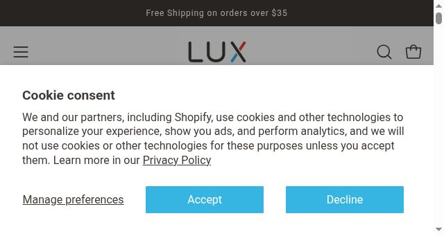 Screenshot of luxproducts.com