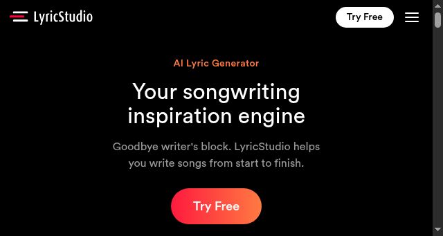 Screenshot of lyricstudio.net