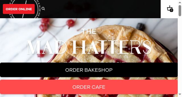 Screenshot of madhatterbakeshop.com