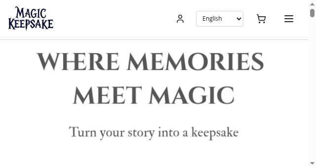 Screenshot of magickeepsake.com
