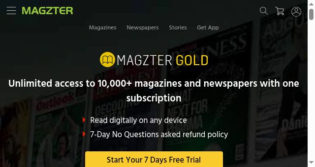 Screenshot of magzter.com