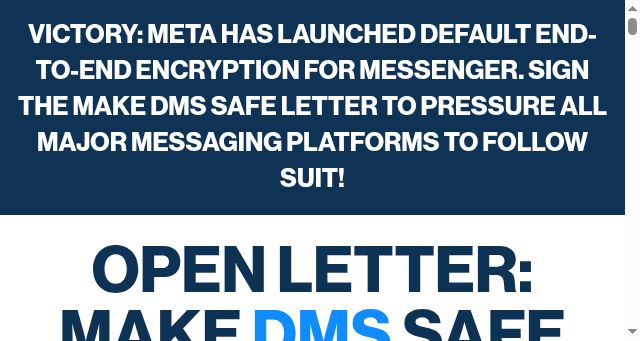 Screenshot of makedmssafe.com