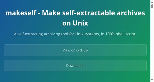 Screenshot of makeself.io
