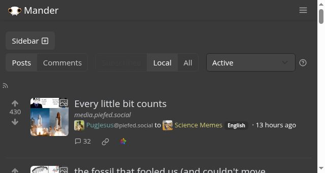 Screenshot of mander.xyz