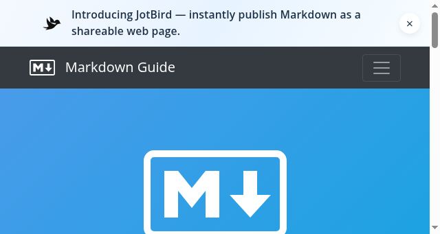 Screenshot of markdownguide.org