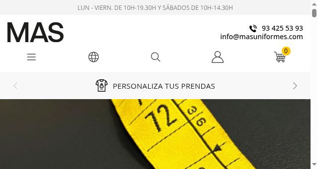 Screenshot of masuniformes.com