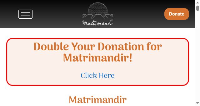 Screenshot of matrimandir.org