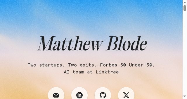 Screenshot of matthewblode.com