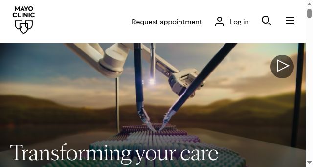 Screenshot of mayoclinic.org
