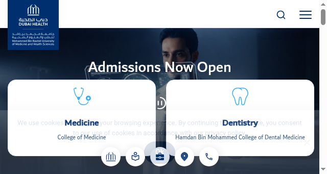 Screenshot of mbru.ac.ae
