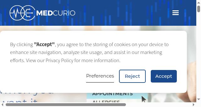Screenshot of medcurio.com